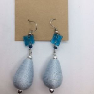NWT Fabric and Glass Earrings in Pretty Blues